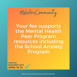 Your fee supports the Mental Health Peer Program